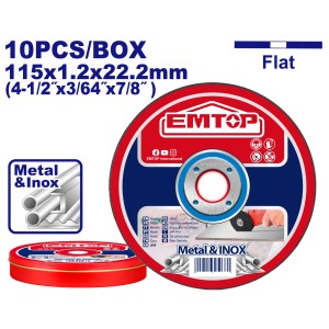 Disco EMTOP metal/inox 115MMX1.2MM 10P EACD121155