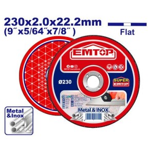 Disco EMTOP metal/inox 230MMX1.6MM c/u EACD202303