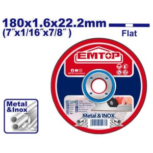 Disco EMTOP metal/inox 180MMX1.6MM c/u EACD301802