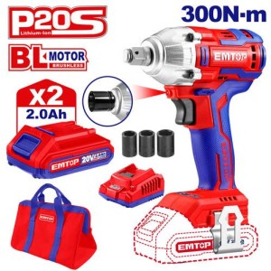 Llave impacto 20V c/bat. 2X2AH 300NM ECDLIW20221 EMTOP