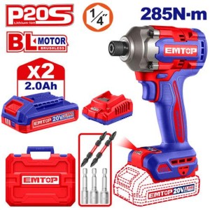 Atornillaodr impacto bl 20V 285NM c/bat 2X2AH ECIRL2028 EMTOP