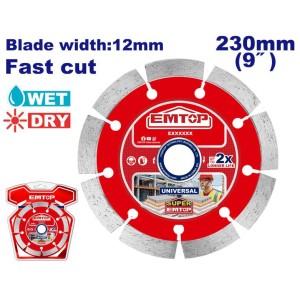 Disco diamantado c/seco segmentado 230MM EDDC012301 EMTOP