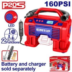 Mini compresor 20V s/bat. 160PSI ELAC2002 EMTOP