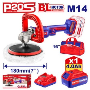 Pulidora 180M 20V c/bat 4AH + bolso ELAP20181 EMTOP