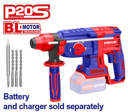 Rotopercutor 20V s/bat 2.5J ELRH20228 EMTOP 26MM - Imagen 2