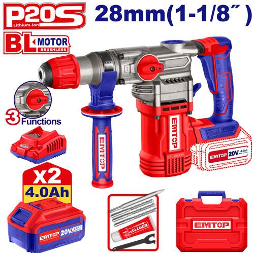 Rotopercutor 20V C/BAT.ELRH202882 EMTOP