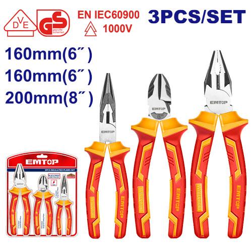 Set de pinzas aisl. 3PCS(COMB.8"/FIN.6"/ DIAG.6") EPLS0331 EMTOP