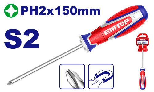 Destornillador phillips PH2X150MM ESDPH2150 EMTOP