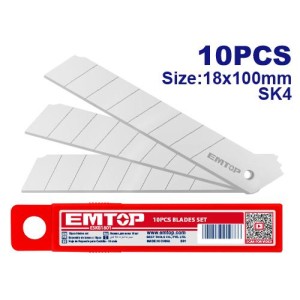 Repuesto trincheta 10PCS x 18MM ESKB1801 EMTOP