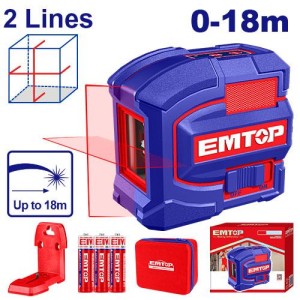 Nivel laser 2 lineas roja autoniv.c/iman 18MT ESLE21503 EMTOP
