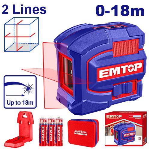 Nivel laser 2 lineas roja autoniv.c/iman 18MT ESLE21503 EMTOP