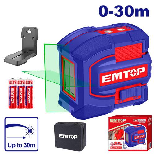 Nivel laser verde autoniv. 2 lineas 0-35MT ESLE21601 EMTOP - Imagen 2