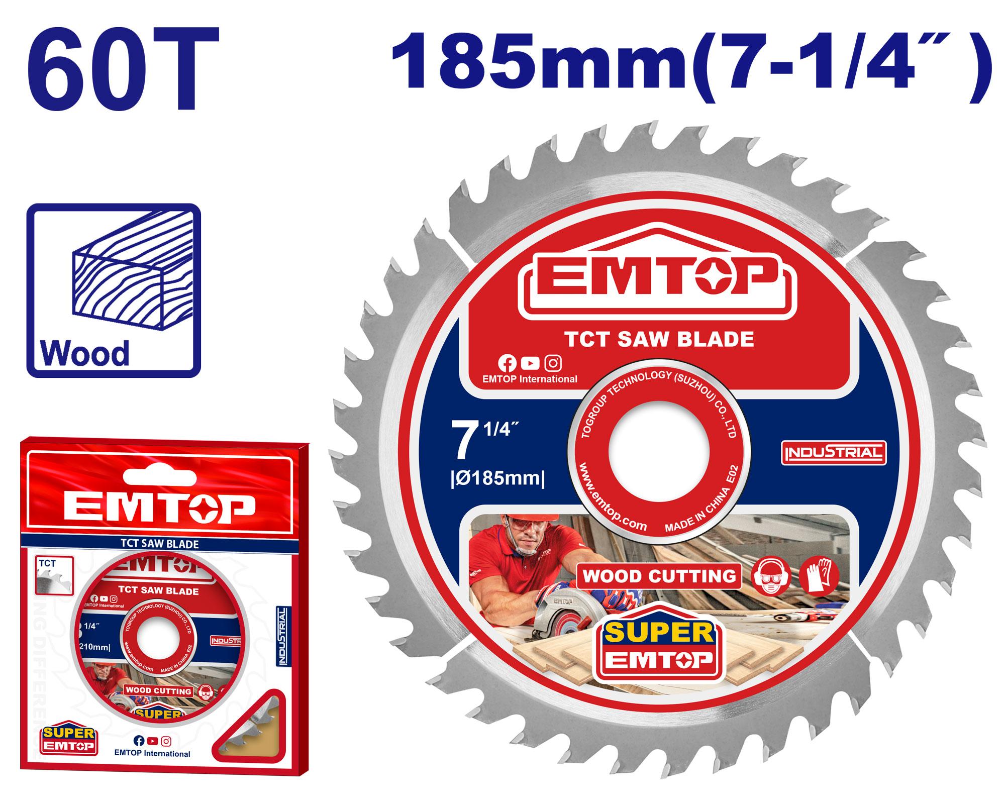 Hoja sierra circ. 185MM 71/4 x 60T ETCT118513 EMTOP