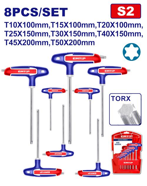 Llave torx 8PCS mango "t" ETHW6063 EMTOP