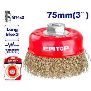 Cepillo copa 75MM M14 bronceado EWCB10755 EMTOP