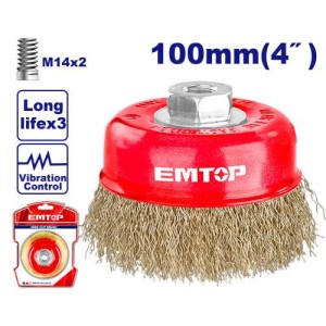 Cepillo copa 100MM M14 bronceado EWCB11005 EMTOP