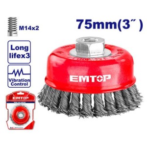 Cepillo copa 75MM M14 TRENZ.EWCB20755 EMTOP