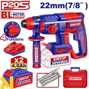 Rotopercutor 20V c/bat 2X4AH ELRH212282 EMTOP 22MM