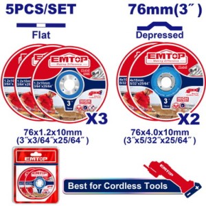 Disco EMTOP metal 76MM set x 5PCS EACD303768
