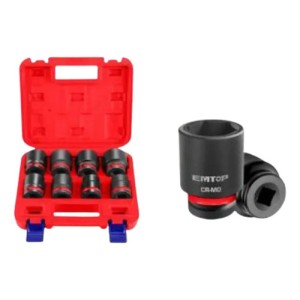 Dados impacto 3/4" JGO.8PCS EMSSD34081 EMTOP