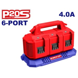 Cargador de bat. 4.0A para 6 bat EFCR2064 EMTOP