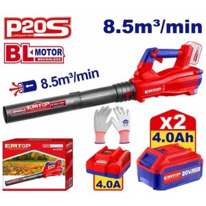 Soplador a bateria 20V ELAB204282 EMTOP C/2BAT 4AH