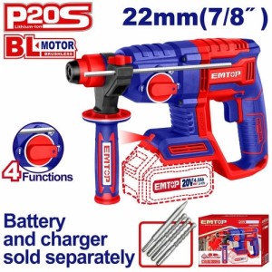 Rotopercutor 20V s/bat. ELRH20208 EMTOP 22MM