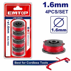 Carretel bordeadora set x 4PCS c/tanza 1.6X5MT ELSL1602 EMTOP
