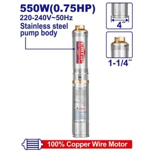 Bomba sumergible 0.75HP 4" 64MT /caudal 6m3/h EWPPD05501 EMTOP